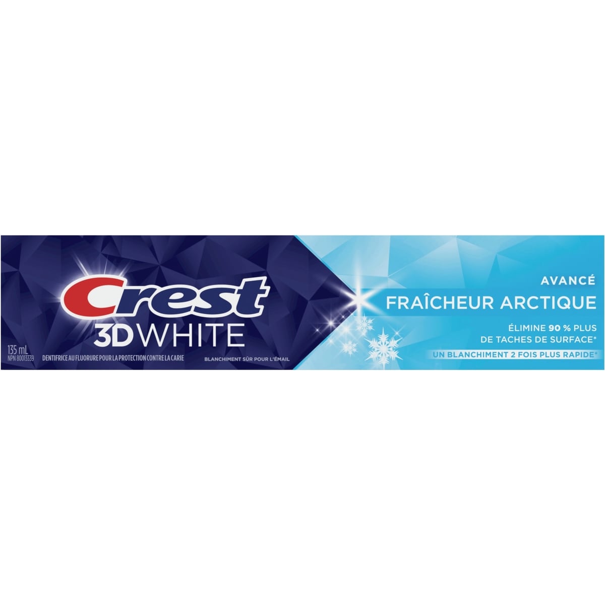 Dentifrice blanchissant Crest 3D White Avancé, Fraîcheur arctique