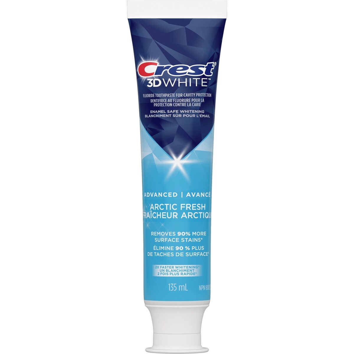 Dentifrice blanchissant Crest 3D White Avancé, Fraîcheur arctique