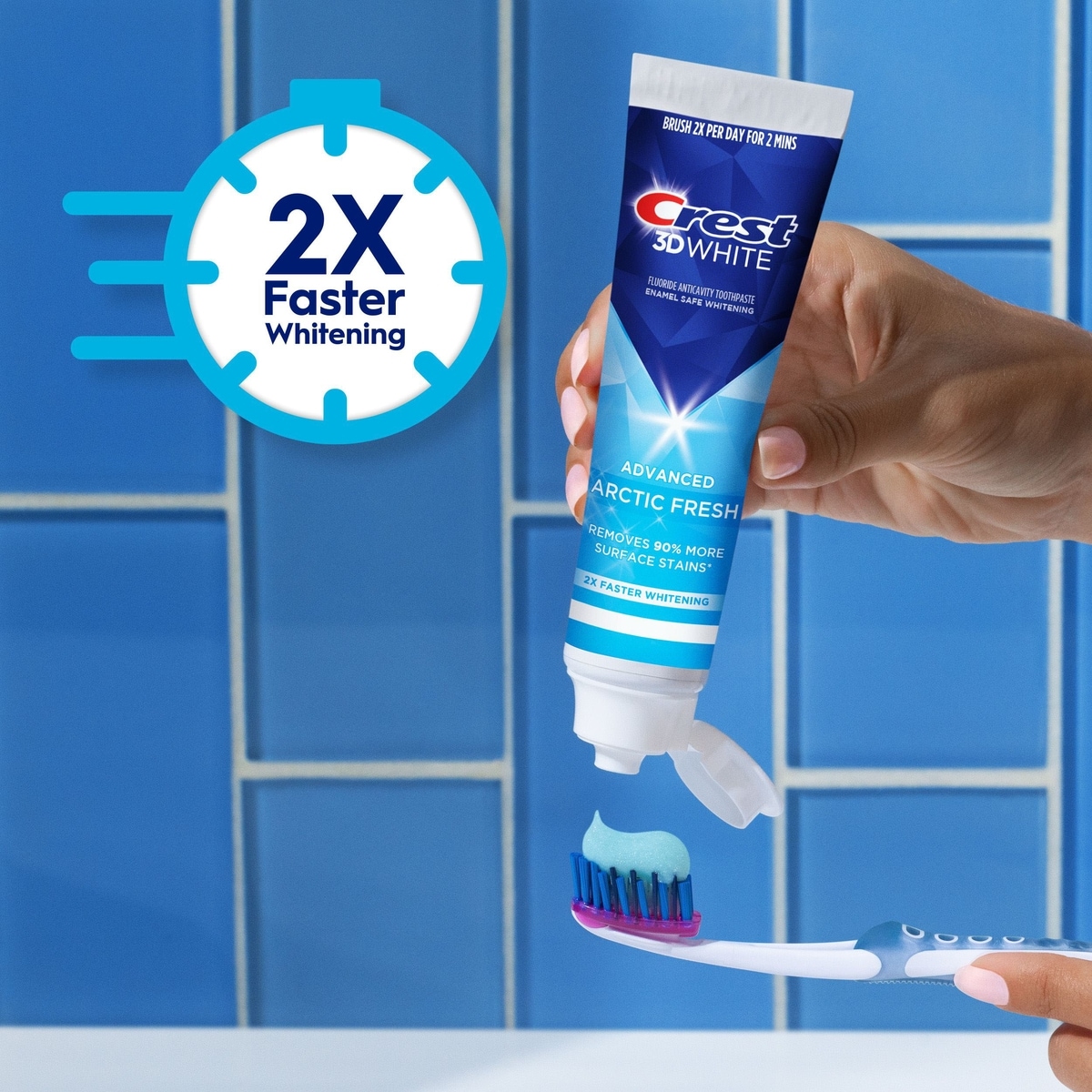 Crest 3D White Advanced, Teeth Whitening Toothpaste Arctic Fresh