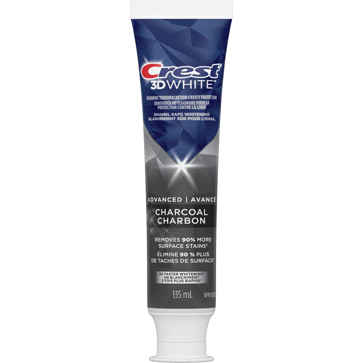 Dentifrice blanchissant Crest 3D White Avancé avec charbon, 135 mL