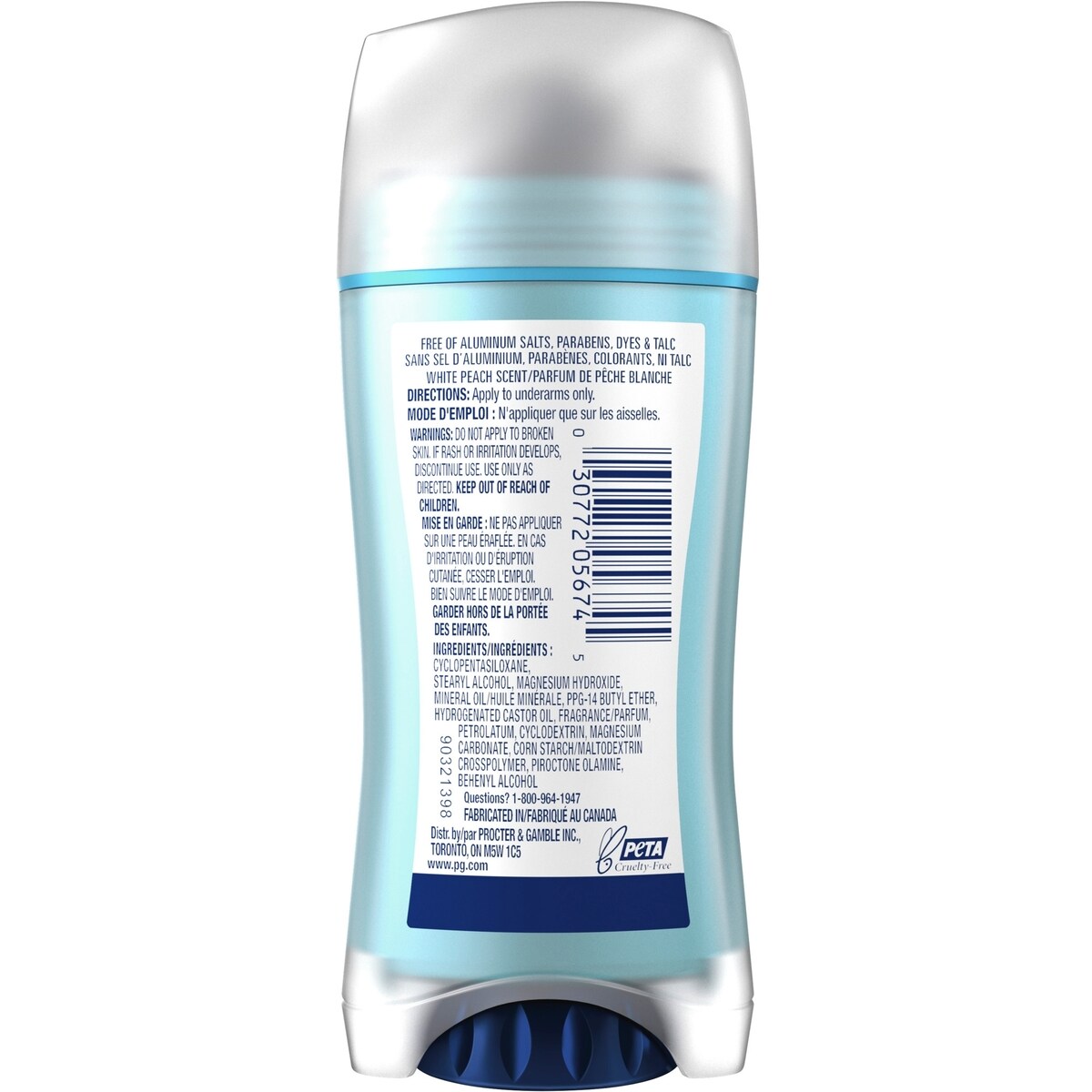 Clinical Strength Invisible Solid Antiperspirant and Deodorant, White Peach