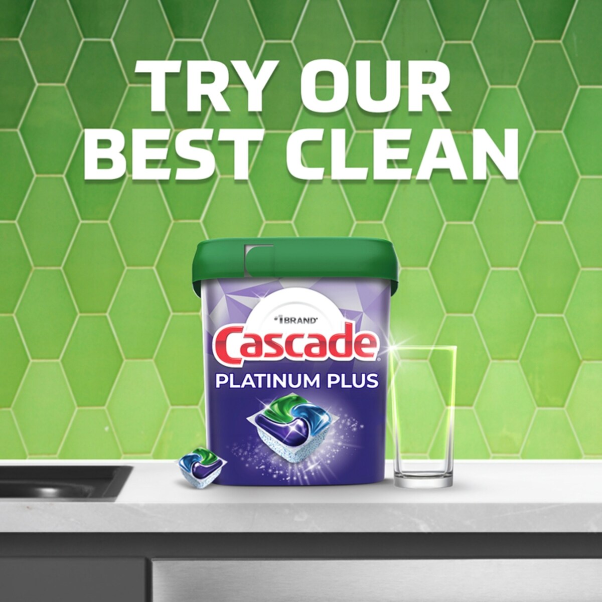 Platinum Plus Dishwasher Pods, Dish Detergent ActionPacs, Fresh, 12 Count