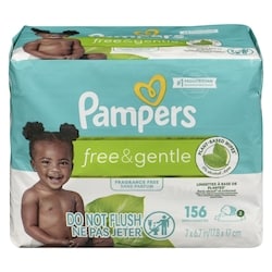 Free & Gentle 100% Plant-Based Fragrance Free Baby Wipes, 2 pack 1