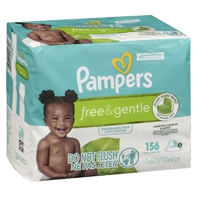 Free & Gentle 100% Plant-Based Fragrance Free Baby Wipes, 2 pack 2