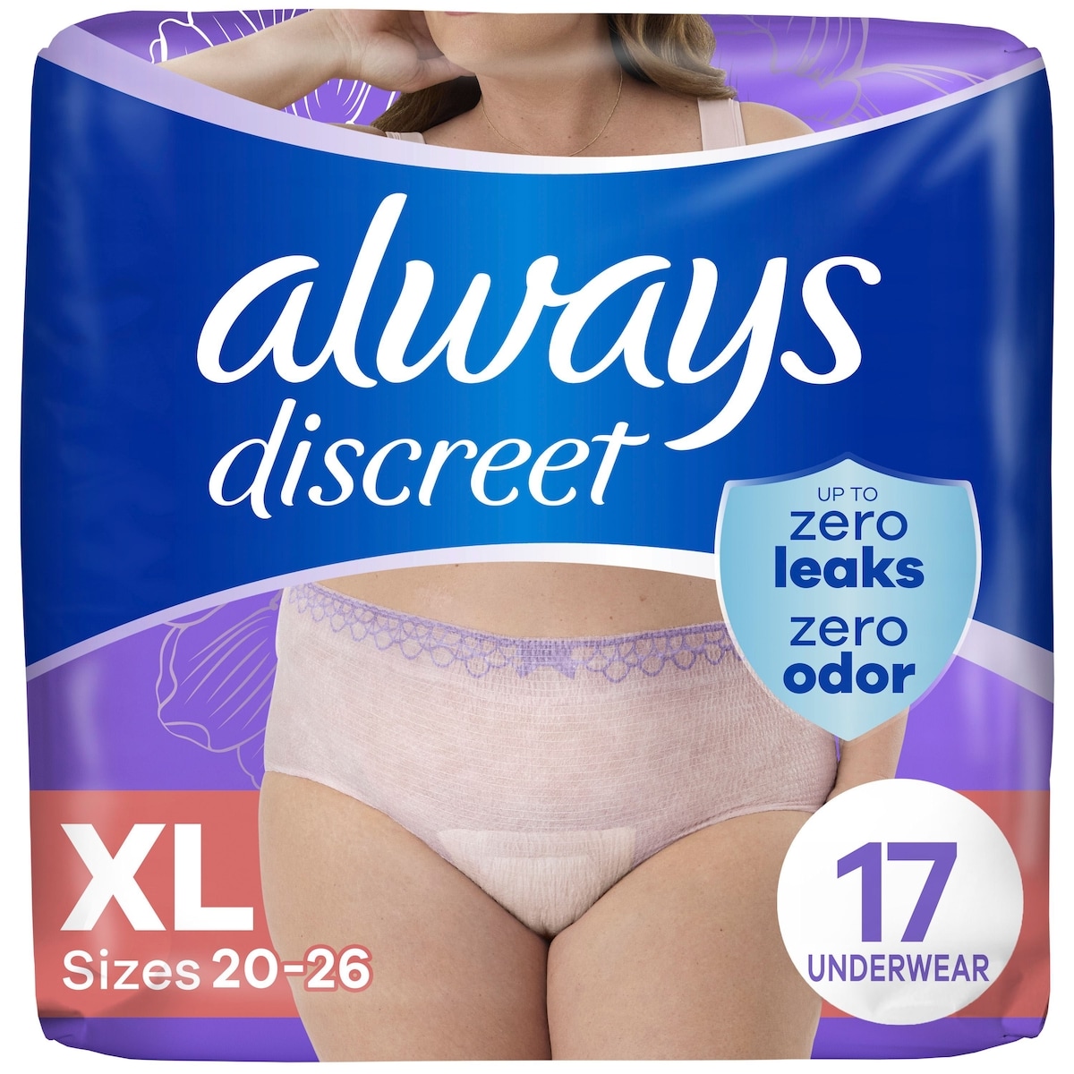 Adult Incontinence Underwear for Women and Postpartum Underwear, XL, Up to 100% Bladder Leak Protection, 17 CT