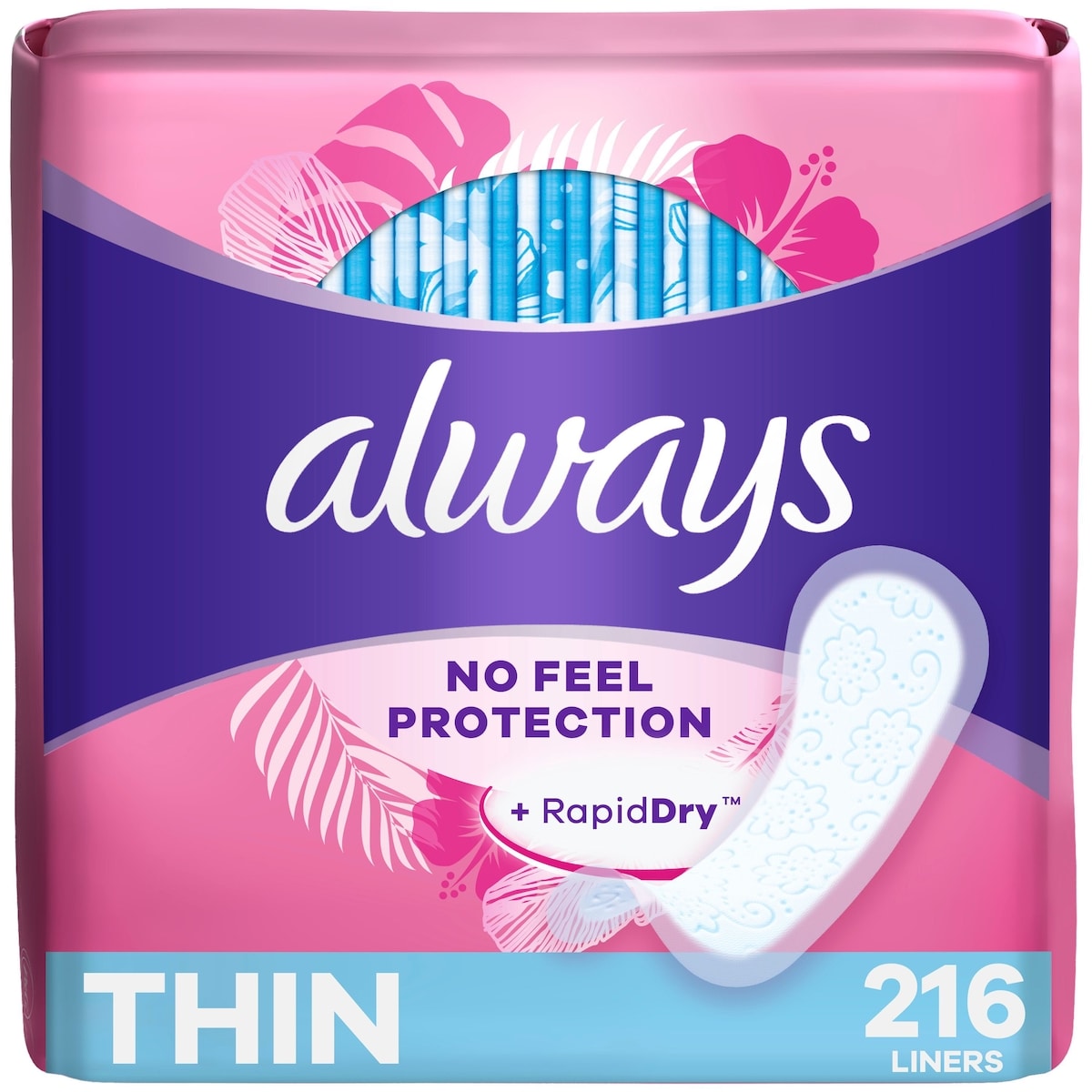 Thin No Feel Protection Daily Liners, Regular Absorbency, Unscented,