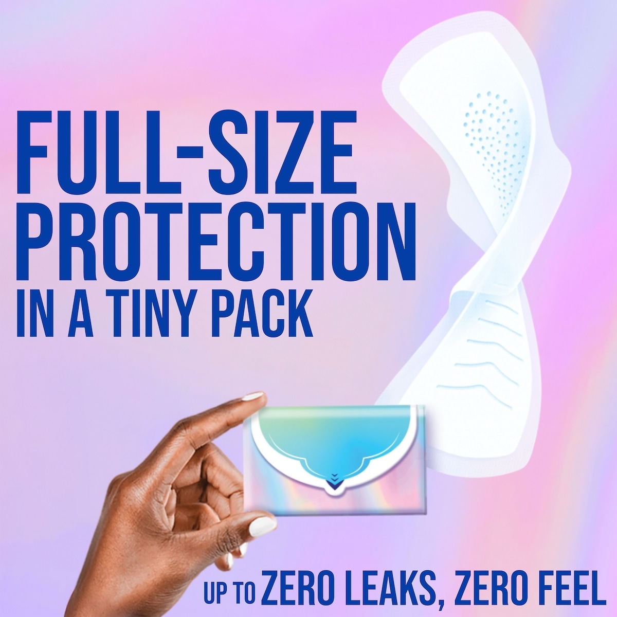 Pocket Feminine Pads with FlexFoam, Size 1, Regular, with Wings