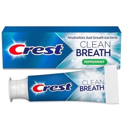 Clean Breath Peppermint Toothpaste – Neutralizes Bad Breath, Antibacterial Protection, Fights Cavities, Freshens Breath, Gently Whitens
