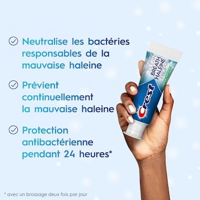 Dentifrice haleine propre Menthe poivrée 100 mL : neutralise la mauvaise haleine, protège contre les bactéries, combat la carie, rafraîchit l’haleine, blanchit en douceur 5
