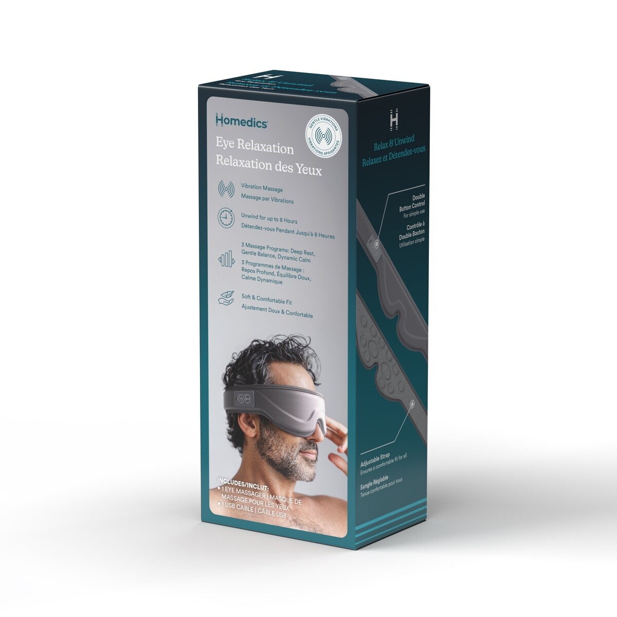 homedics eye mask with vibration massager Sharper Image® Massaging Eye Mask, Color: Beige main image 0