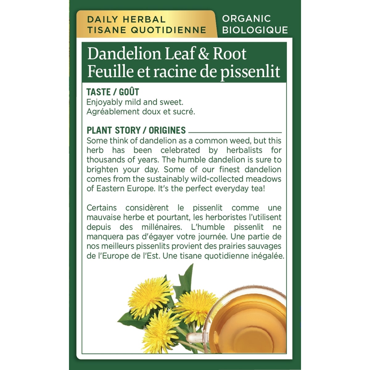 Dandelion Leaf Root Organic Tea