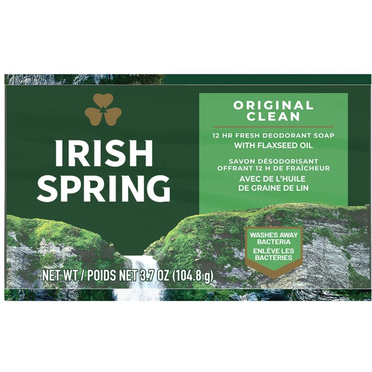 Irish Spring Original Clean Pain de Savon Désodorisant pour Hommes, 104.7 g