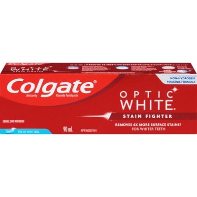 Optic White Stain Fighter Teeth Whitening Toothpaste, Fresh Mint Gel  90 mL