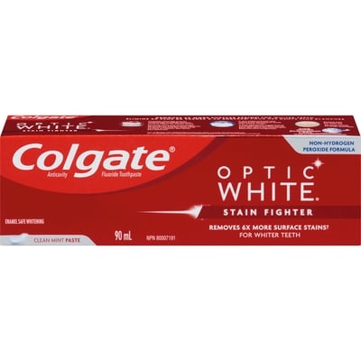 Optic White Stain Fighter Teeth Whitening Toothpaste, Clean Mint Paste  90 mL