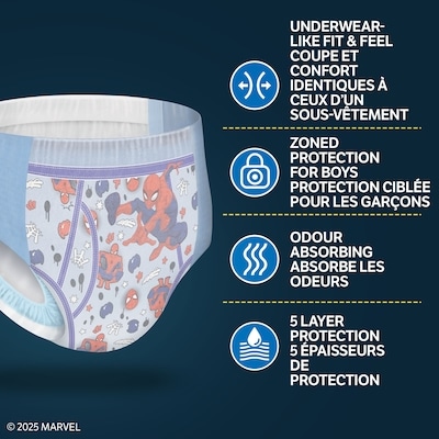 Boys' Nighttime Bedwetting Underwear, Size Extra Small (28-43 lbs) 7