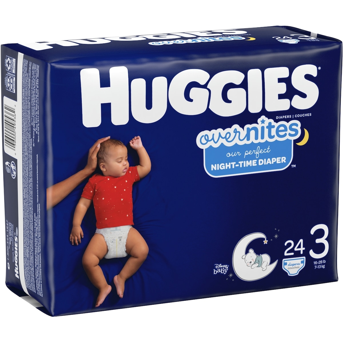 Huggies Overnites Nighttime Baby Diapers, Size 3, 24 Ct