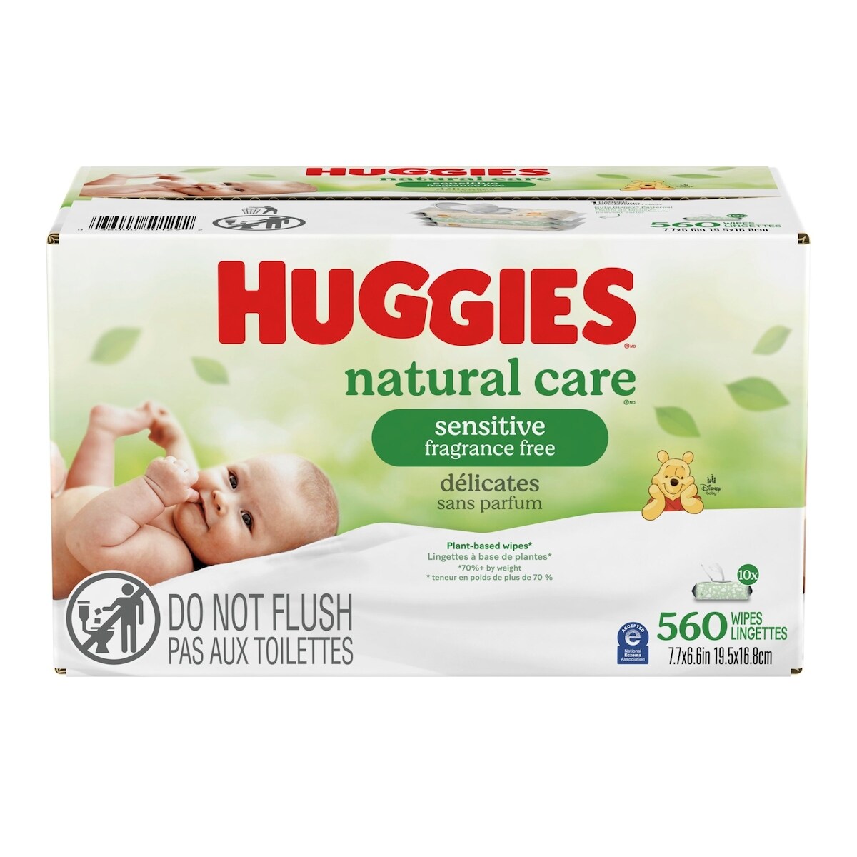Huggies Natural Care Sensitive Baby Wipes, Unscented, 10 Flip-Top Packs (560 Wipes Total)