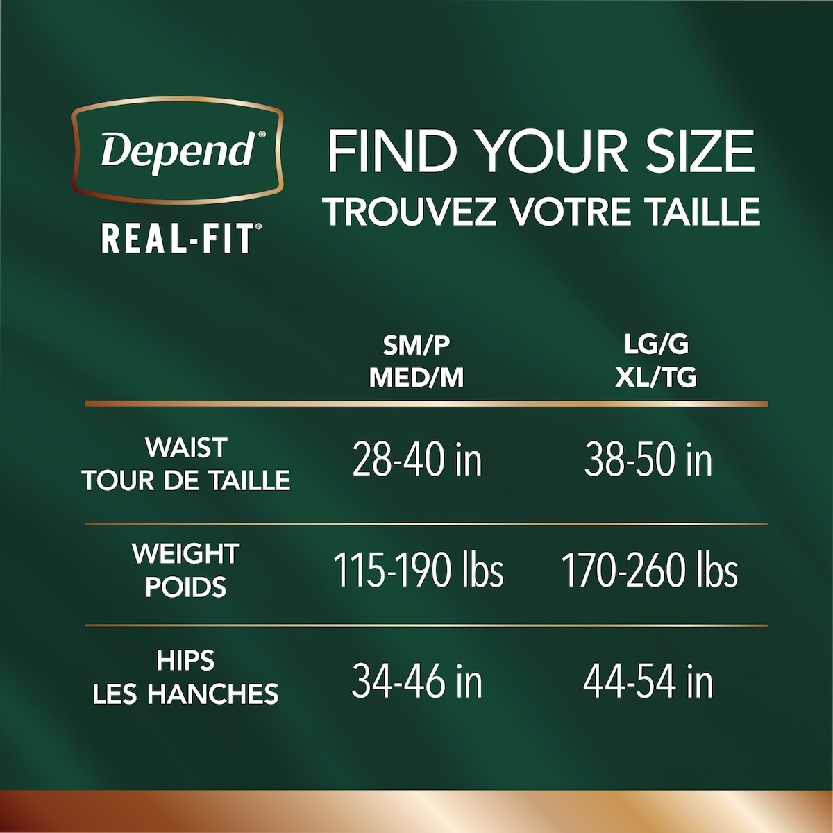 Sous-vêtement d’incontinence jetable Depend Real Fit pour hommes, absorption maximale, petit/moyen, gris