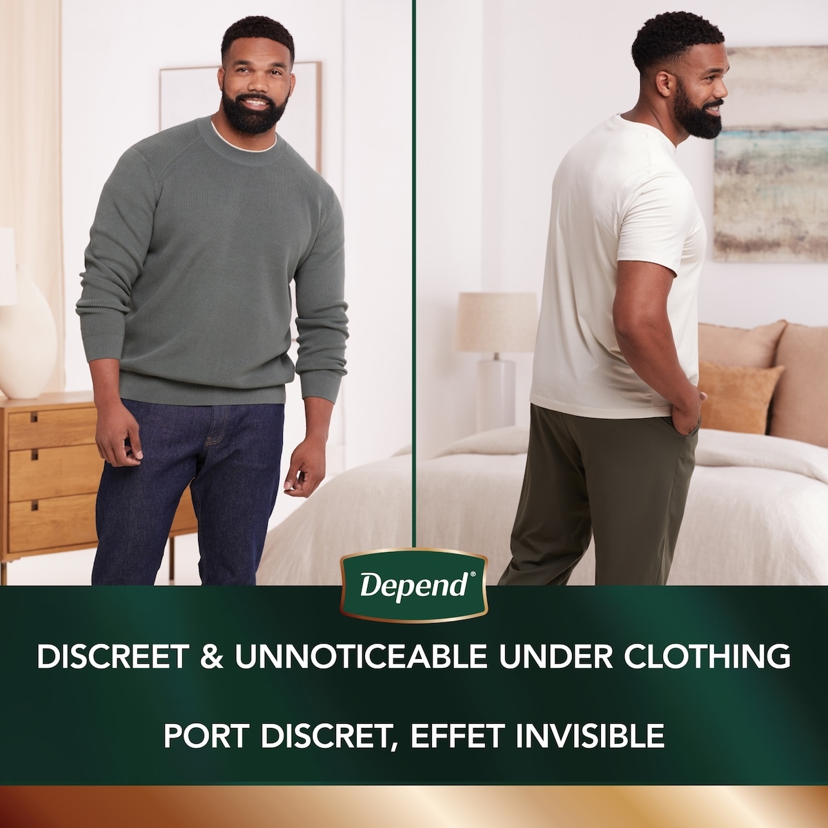 Sous-vêtement d’incontinence jetable Depend Real Fit pour hommes, absorption maximale, petit/moyen, gris