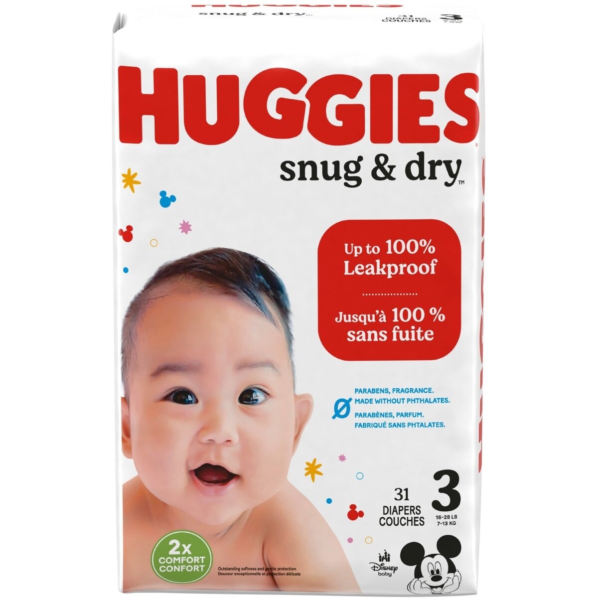 Couches pour bébés Snug & Dry, taille 3 (7 à 13 kg [16 à 28 lb])