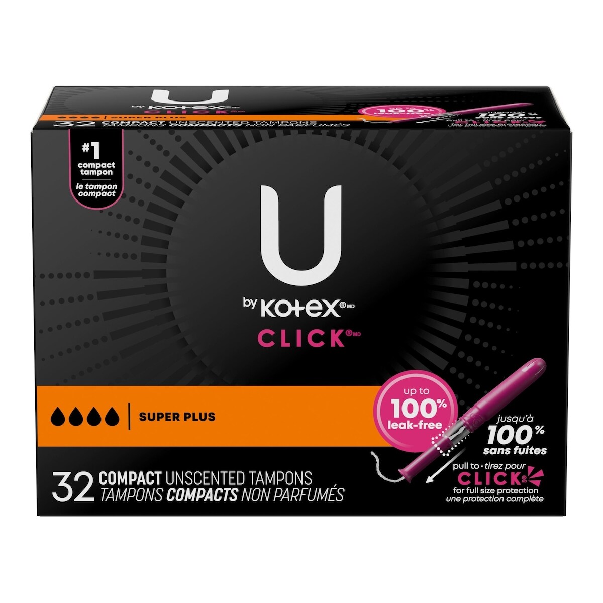 Tampons compacts Click, absorption super plus