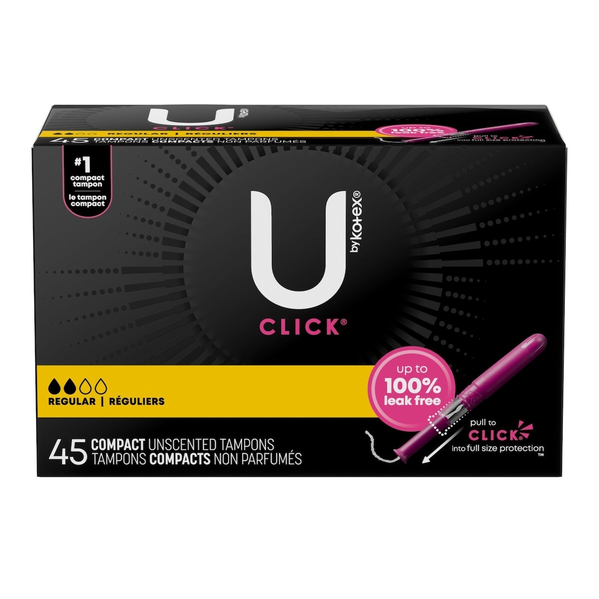 Tampons compacts Click, absorption régulière