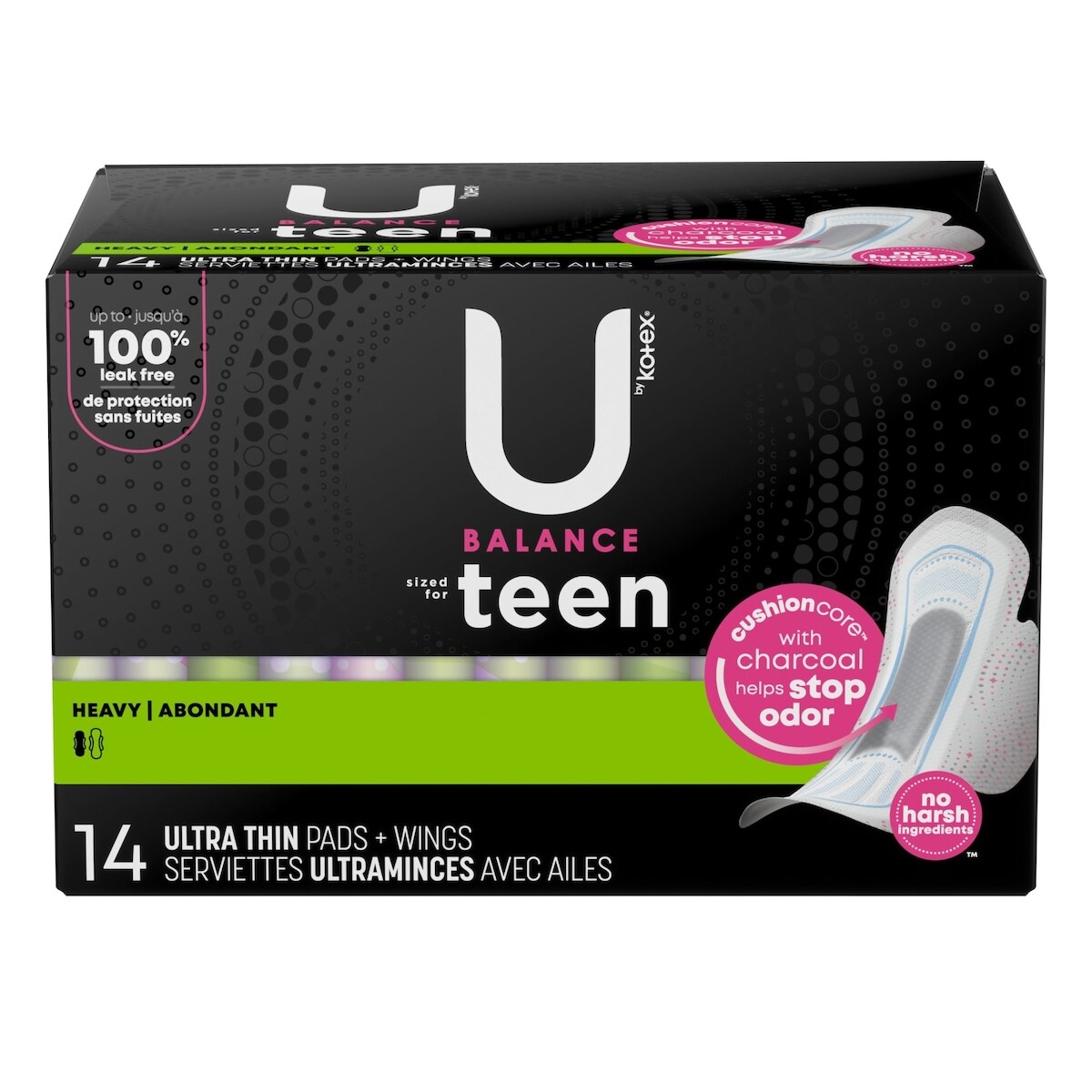 Serviettes Teen Ultra Minces Avec Ailes, Absorption Accrue, Non Parfumées