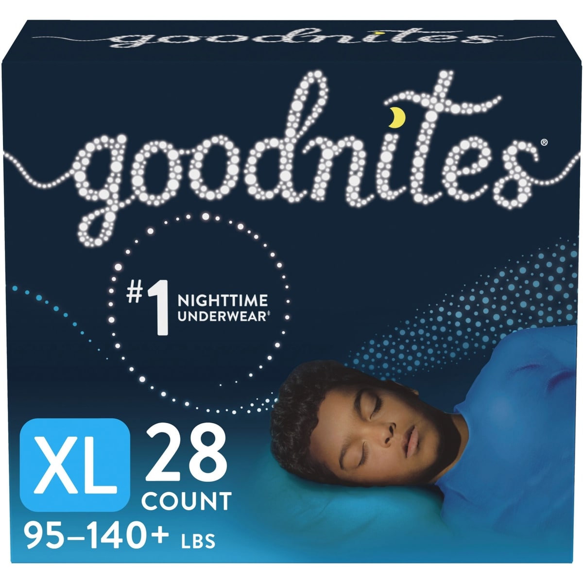 Sous-vêtements de nuit contre l’énurésie nocturne Goodnites pour garçons, TG (95 à 140 lb), 28 unités