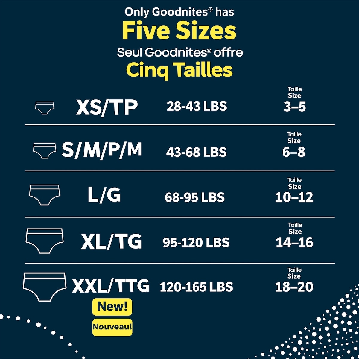 Sous-vêtements de nuit  pour garçons, TG (43 à 64 kg [95 à 140 livres])