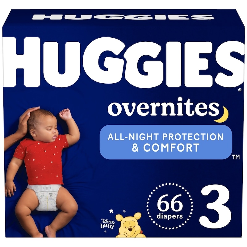 Overnites Nighttime Baby Diapers, Size 3 (16-28 lbs), 66 Ct