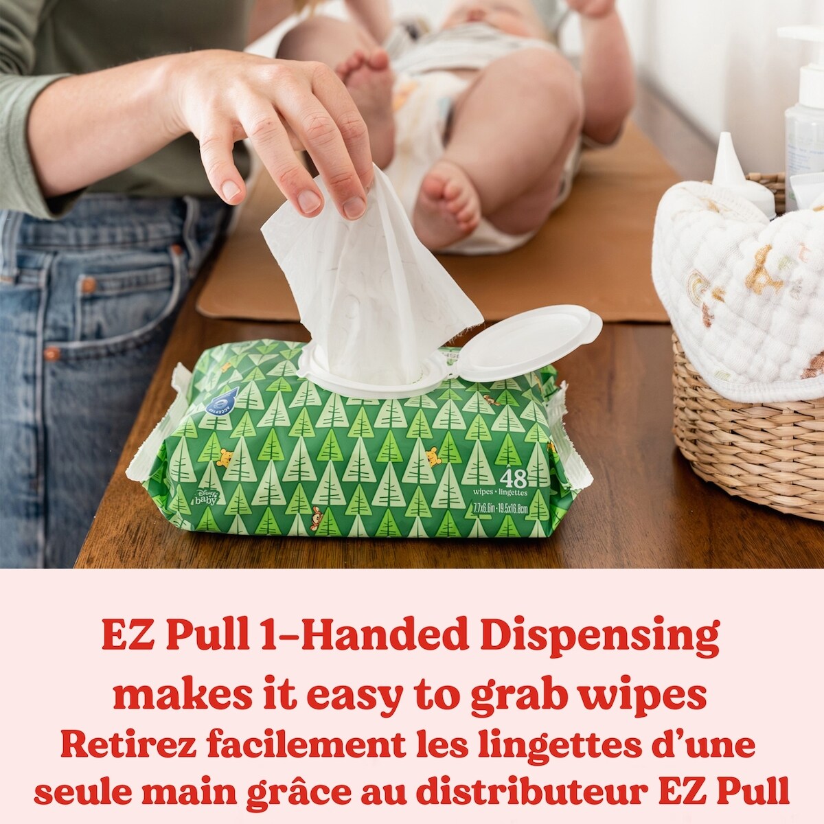 Lingettes pour bébés Huggies Natural Care pour peau sensible, non parfumées