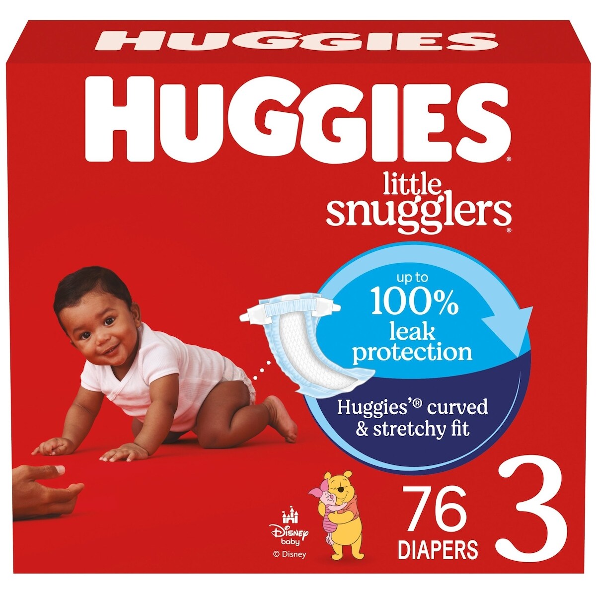 Little Snugglers Baby Diapers, Size 3 (16-28 lbs), 76 Ct