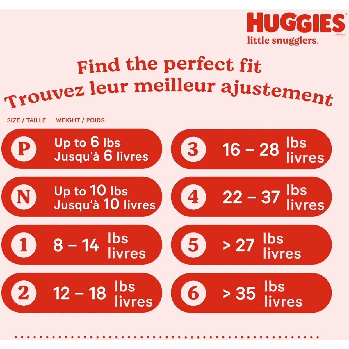 Couches pour bébés Huggies Little Snugglers, taille 2, 72 couches
