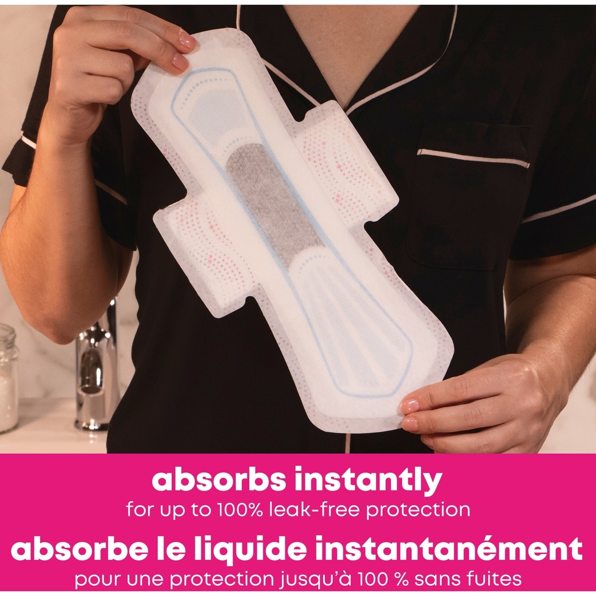 Clean & Secure Overnight Maxi Pads with Wings