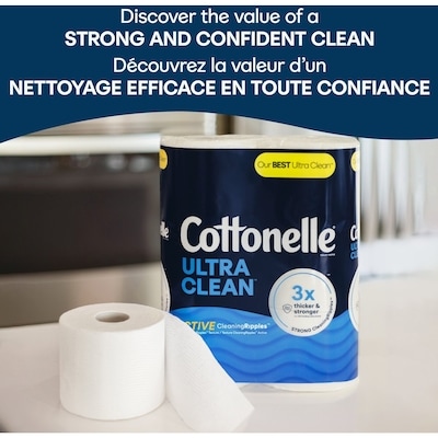 Papier hygiénique Ultra Clean, papier hygiénique robuste, 6 méga rouleaux (6 méga rouleaux = 24 rouleaux ordinaires), 284 feuilles par rouleau 5