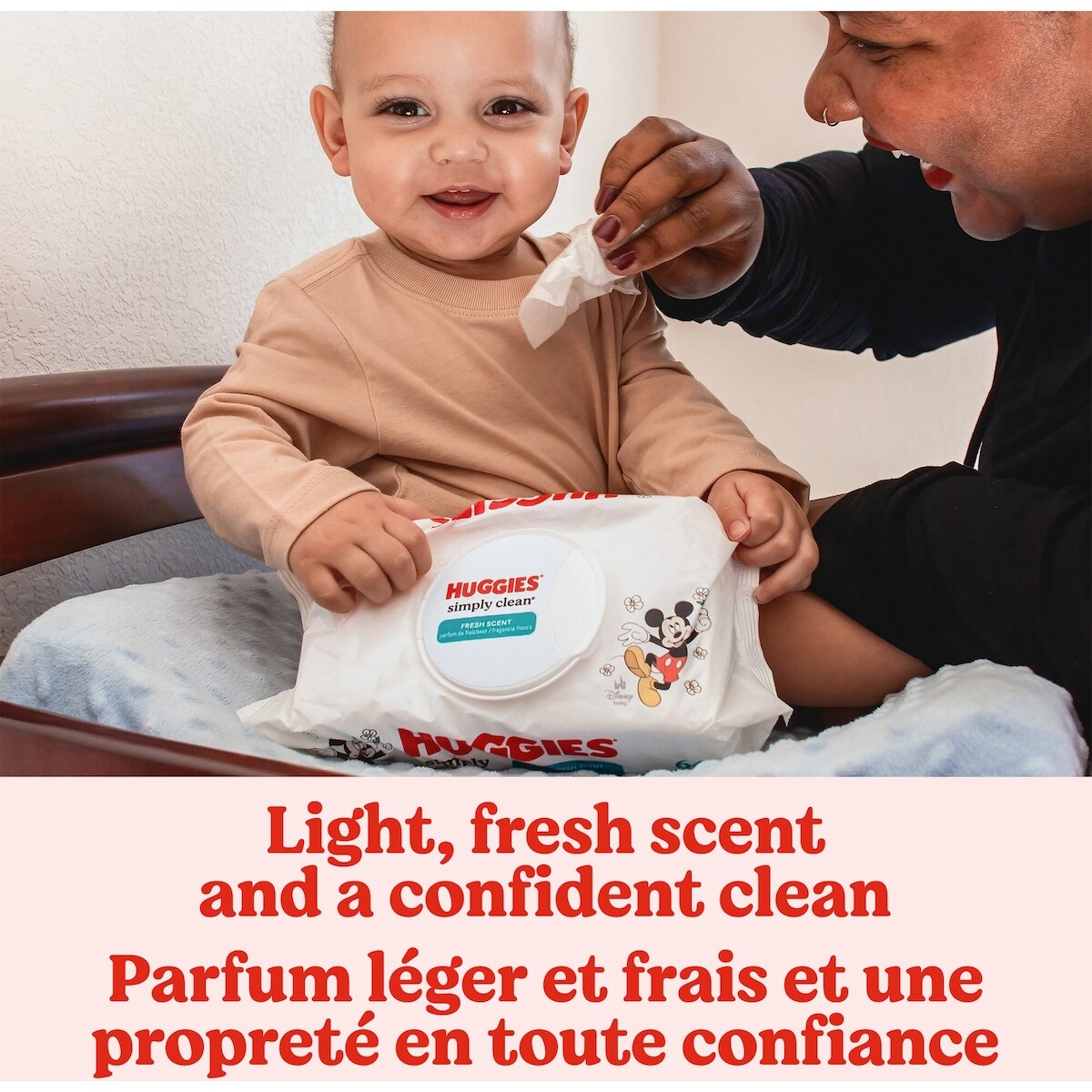 Lingettes pour bébés Simply Clean, non parfumées, 6 emballages à couvercle rabattable