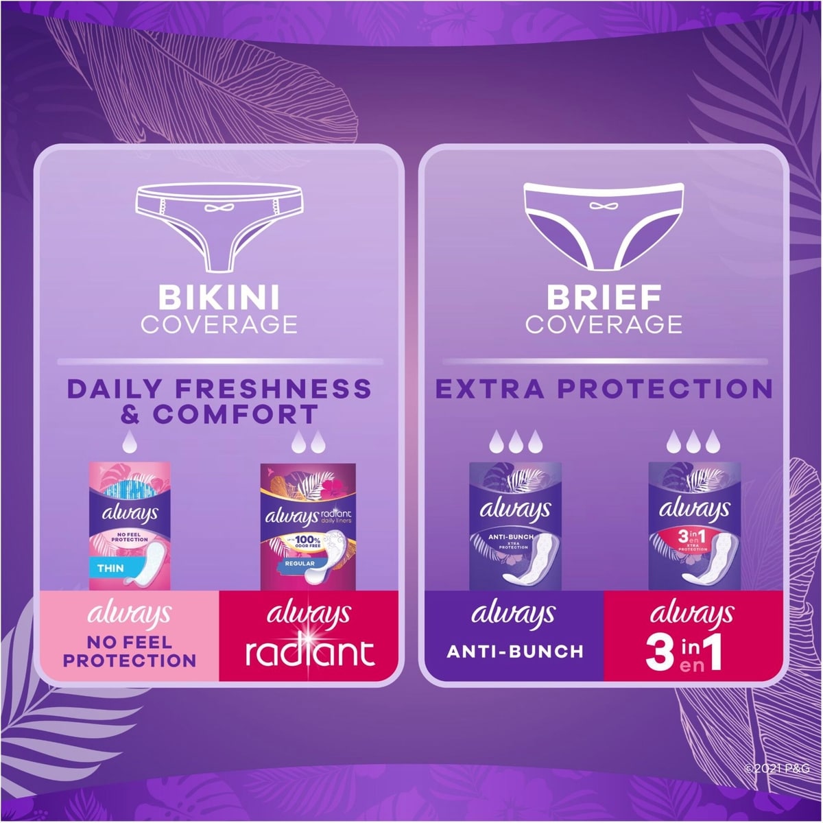 Protège-dessous quotidiens Always Anti-Bunch Xtra Protection, non parfumés, longs, Anti-Bunch vous aide à rester confortable