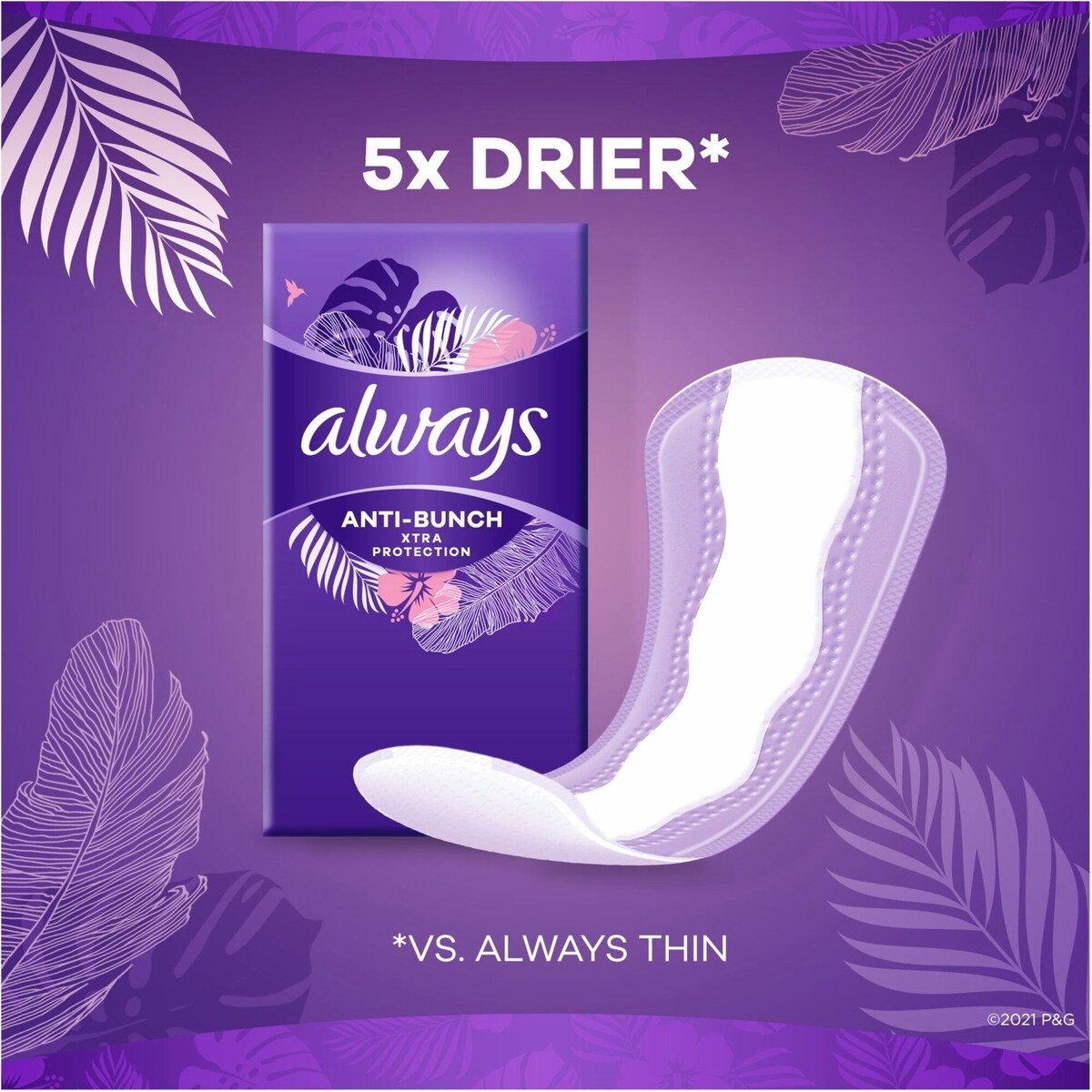 Always Anti-Bunch Xtra Protection Daily Liners Regular Unscented, Anti Bunch Helps You Feel Comfortable