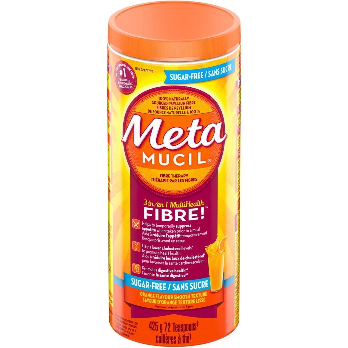 3 in 1 MultiHealth Fibre! Sugar-Free Fiber Suplement Powder, Orange