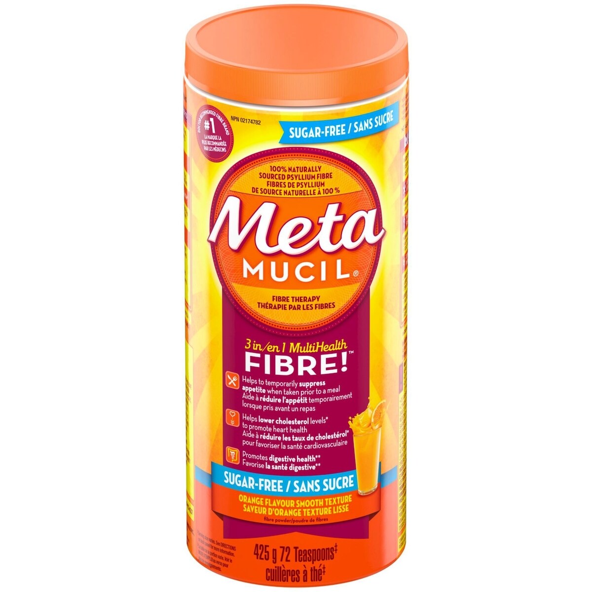 3 in 1 MultiHealth Fibre! Sugar-Free Fiber Suplement Powder, Orange