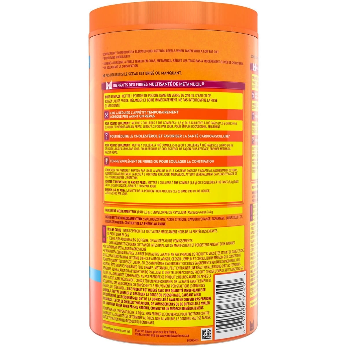3 in 1 MultiHealth Fibre! Sugar-Free Fiber Suplement Powder, Orange