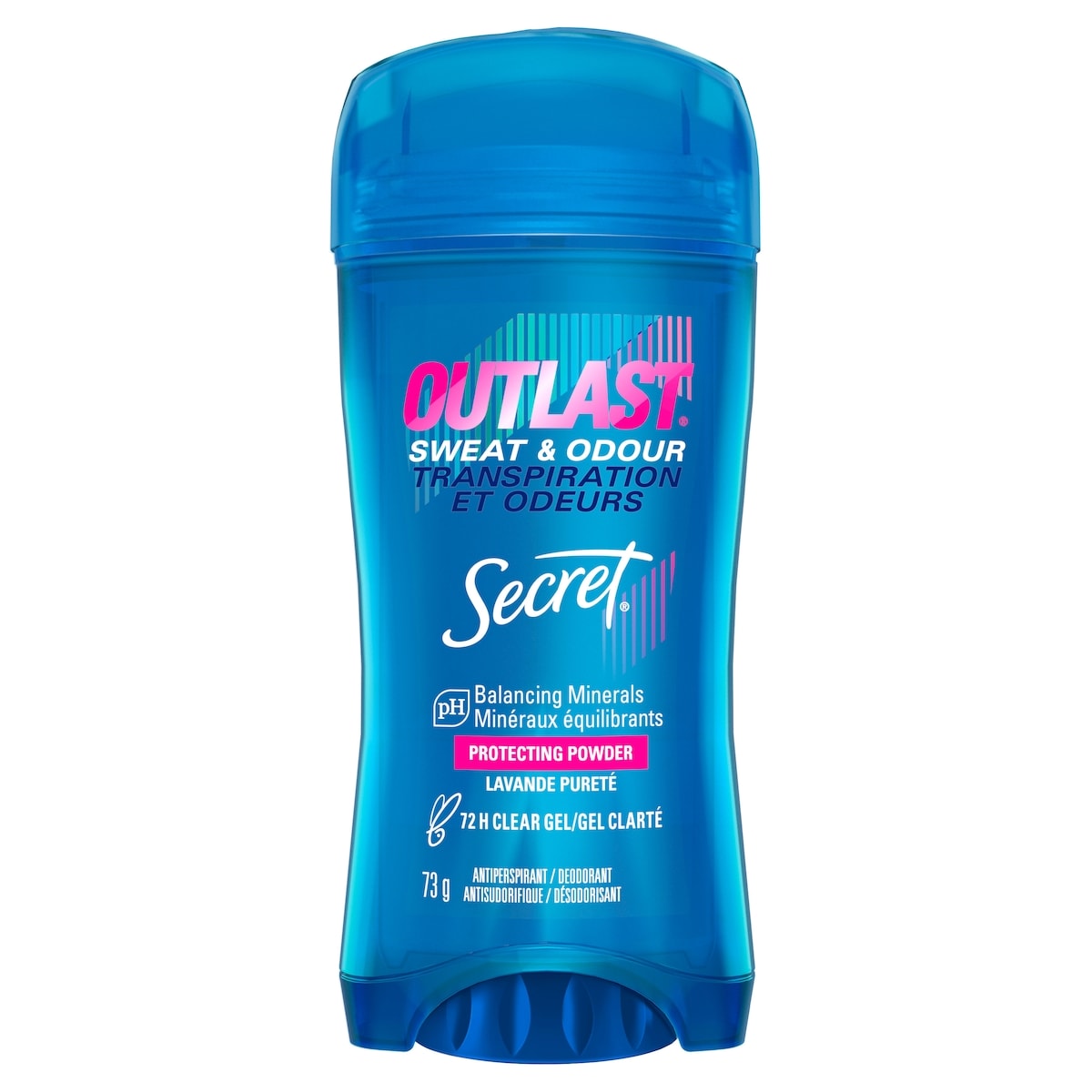 Antisudorifique et désodorisant gel clarté pour femmes Secret Outlast Transpiration et odeurs, parfum Protection en poudre, 73 grammes