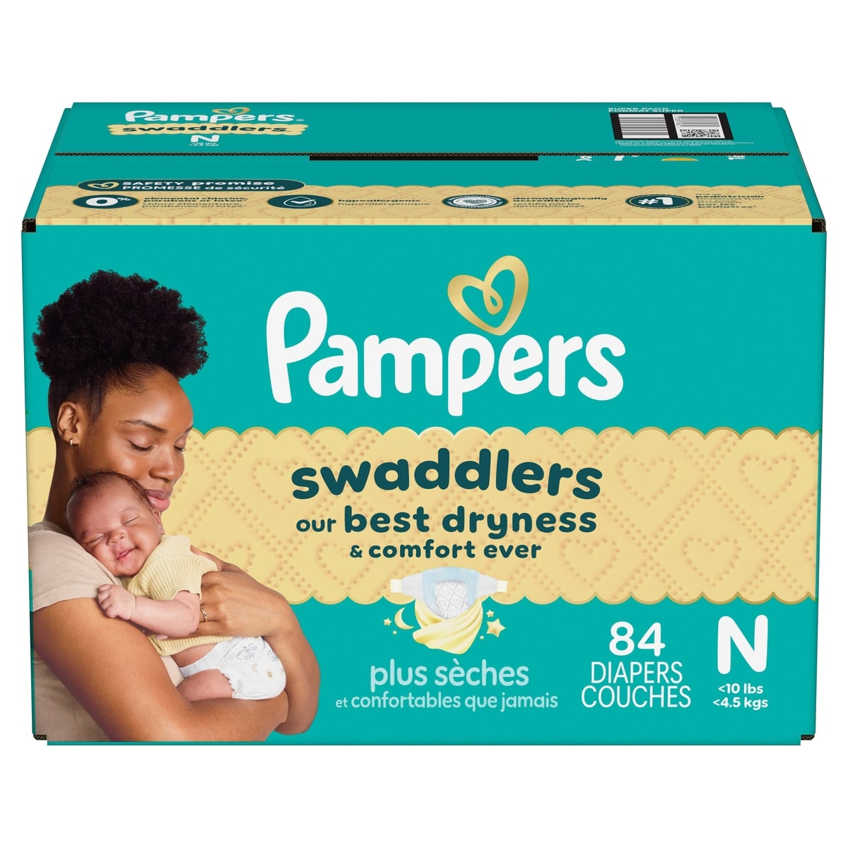 Couches Pampers Swaddlers pour nouveau-nés, taille N