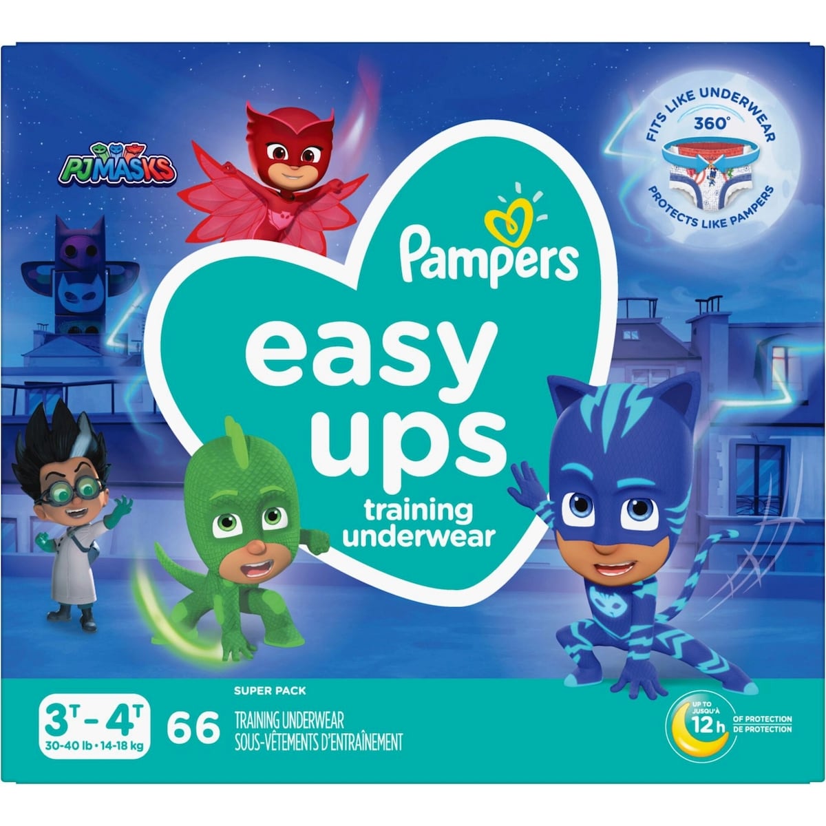 Sous-vêtements d’entraînement Pampers Easy Ups, taille 5 3T/4T, garçons, 66 sous-vêtements