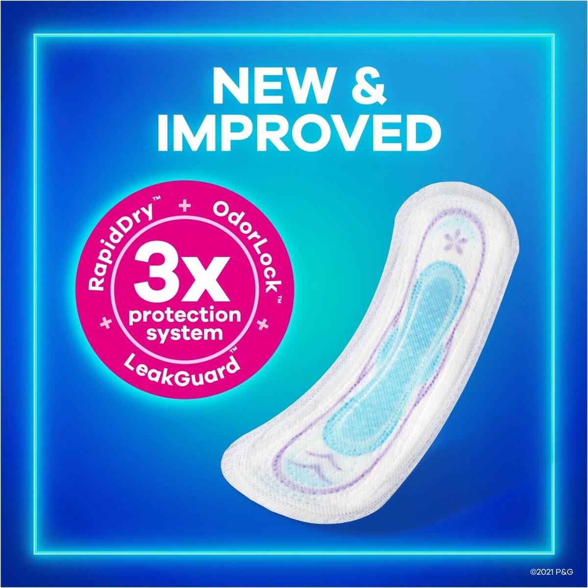 Serviettes Always Ultra Thin, longues sans ailes, taille 2, non parfumées