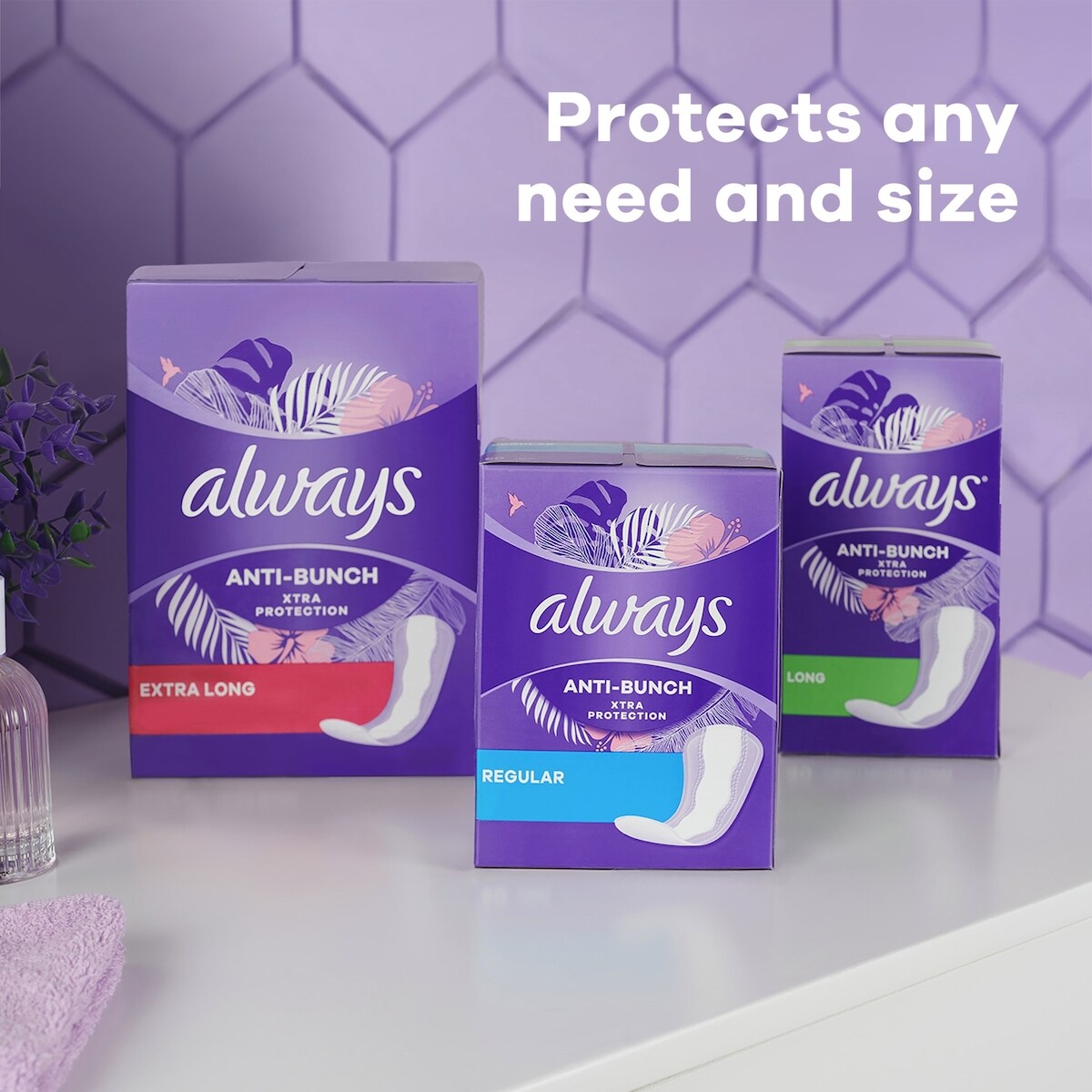 Anti-Bunch Xtra Protection Daily Liners Extra Long Unscented