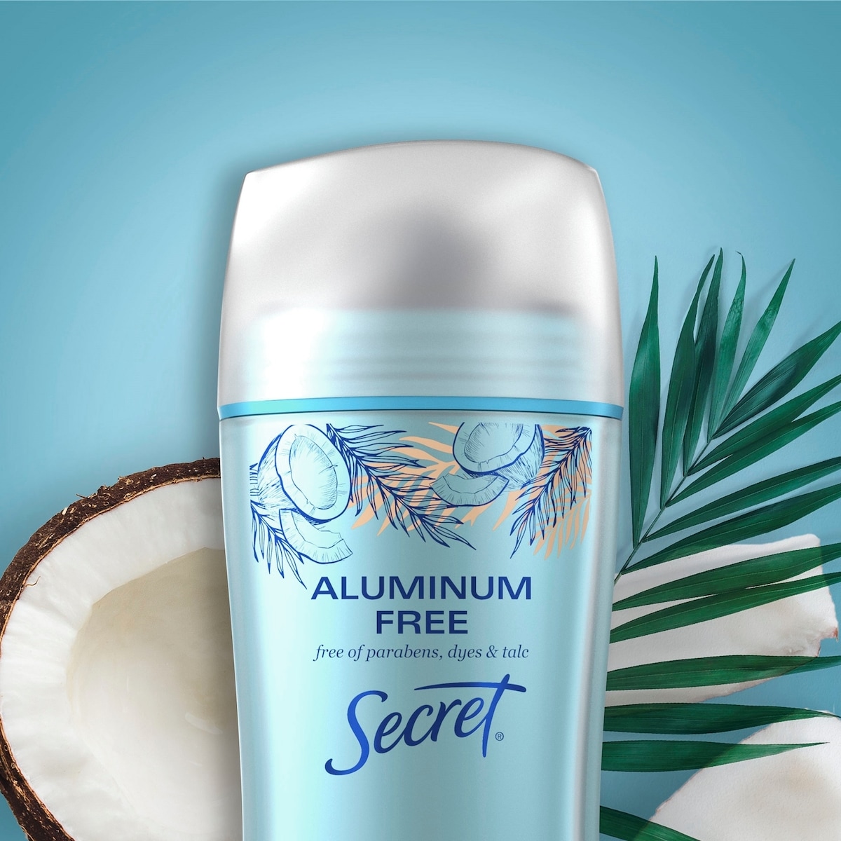 Secret Aluminum Free Deodorant Coconut, 68 g