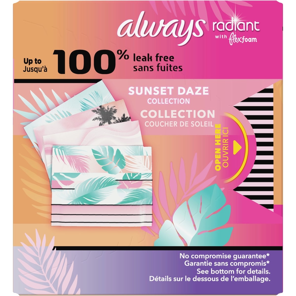 Always Radiant FlexFoam Teen Pads Regular Absorbency with Wings, 14 Count