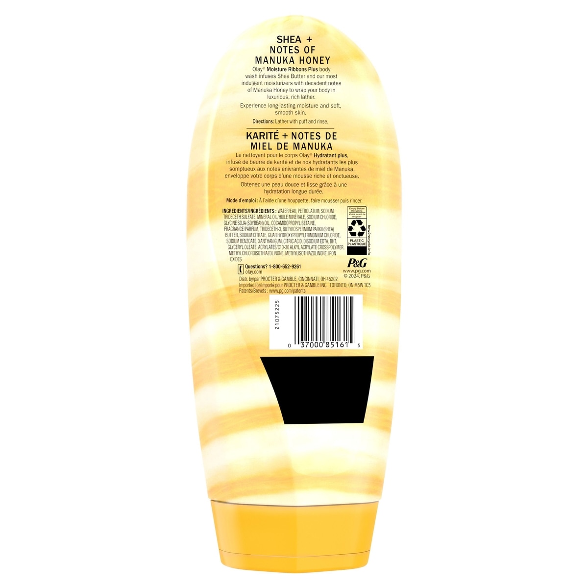 Olay Moisture Ribbons Plus Shea + Manuka Honey Body Wash, 532 mL