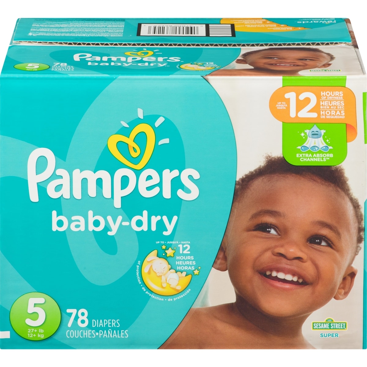 Couches Pampers Baby-Dry, taille 5, 78 couches